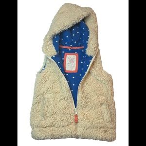 Mini Boden 2-3Y Fleece Girls Ivory Furry Vest